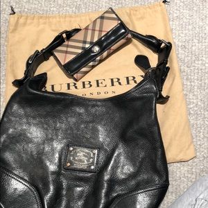 Burberry leather hobo with wallet